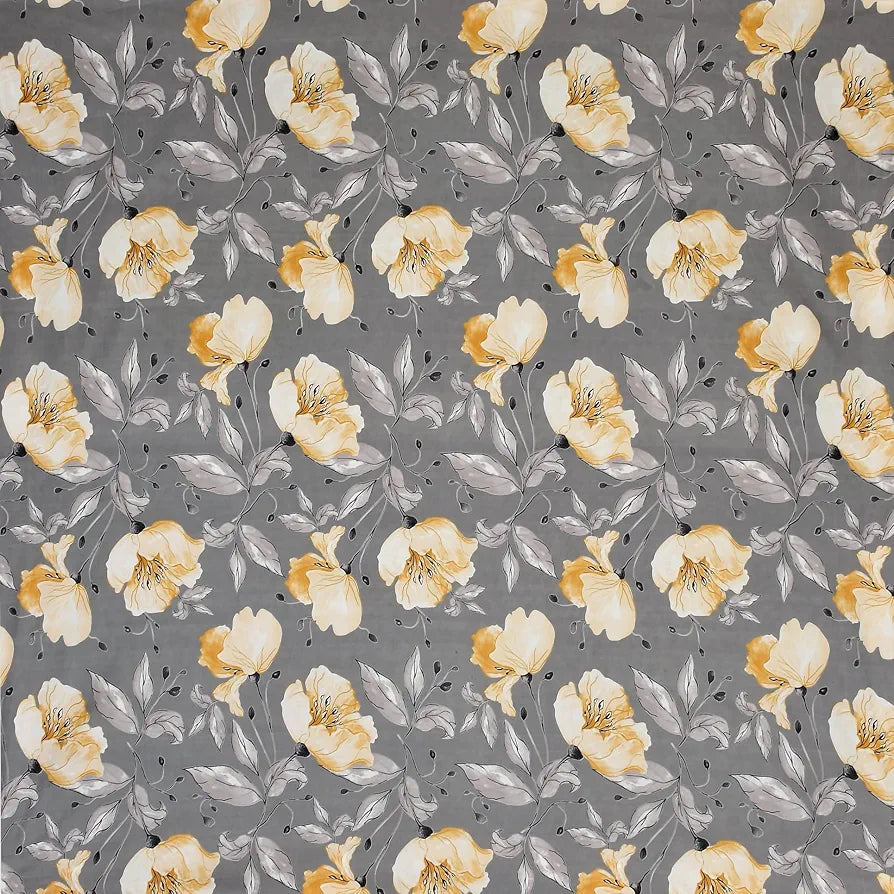 Homefab India 160 TC Glace Cotton Double BedSheet with 2 Pillow Covers -  - Grey, Floral